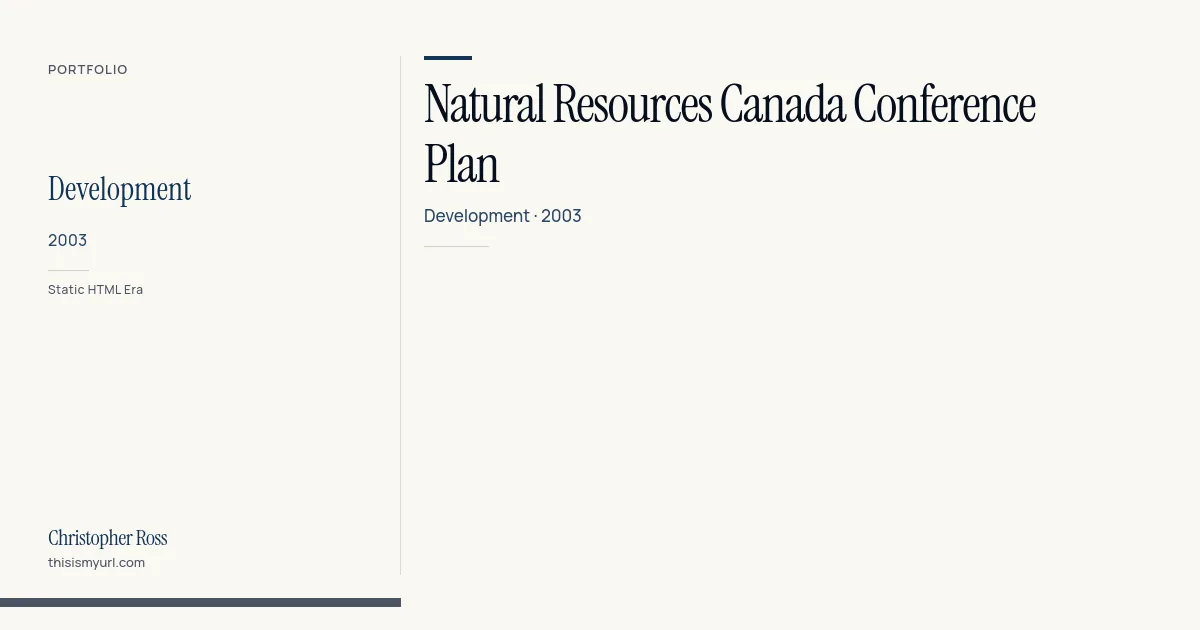Natural Resources Canada Conference Plan: Development, 2003