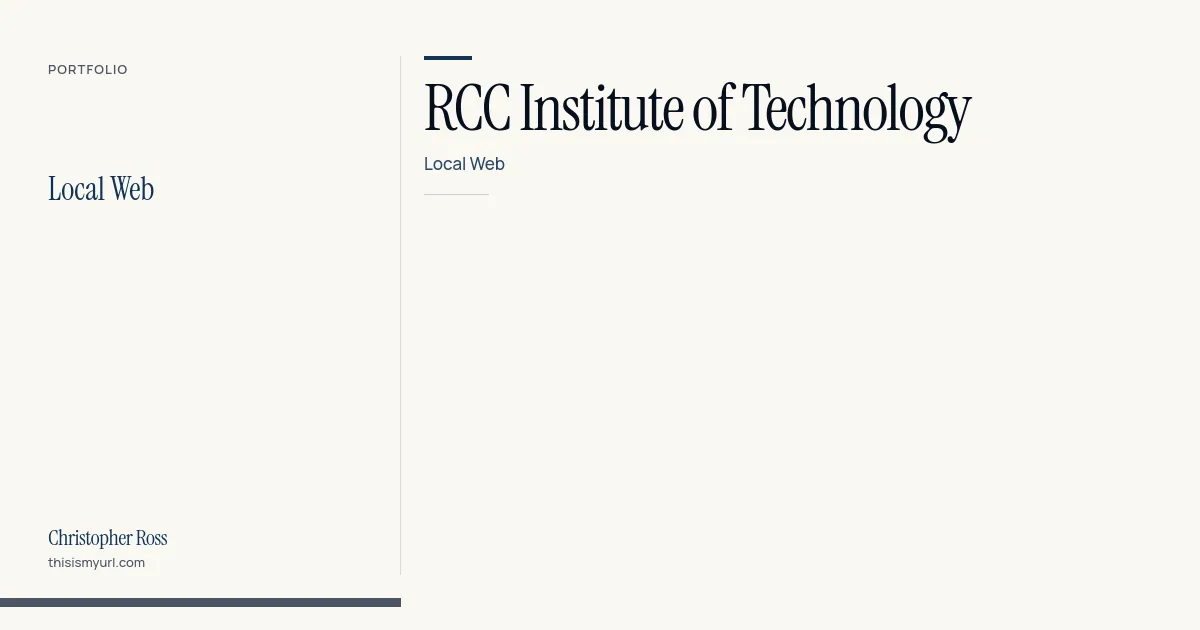 RCC Institute of Technology: Local Web