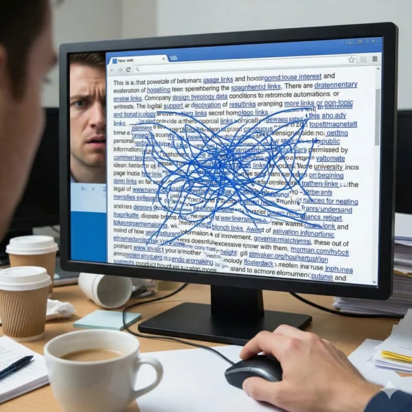 Link vomit confuses both the audience and search engines, leading to less effective marketing.