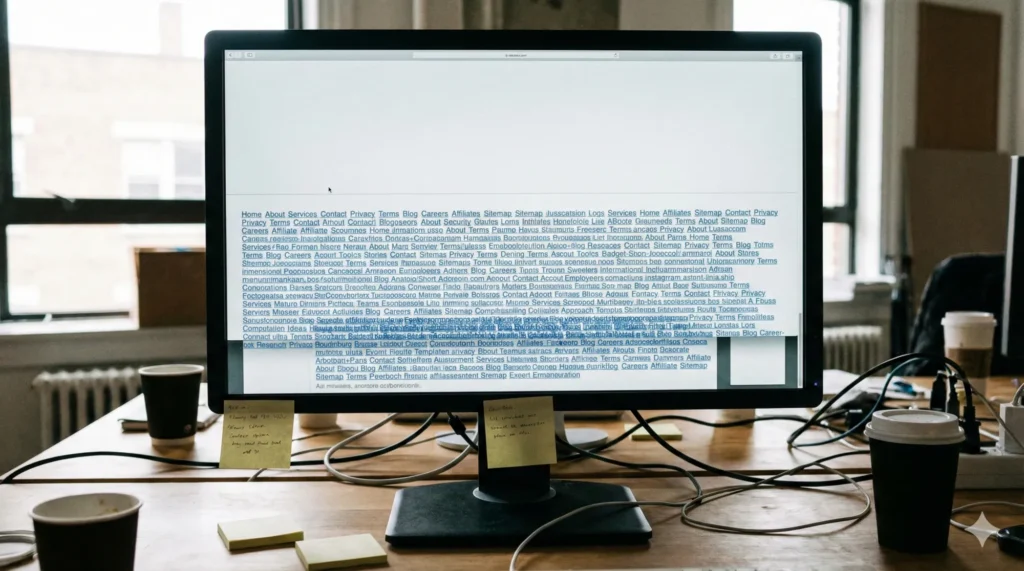 link stuffing in a footer for over optimization