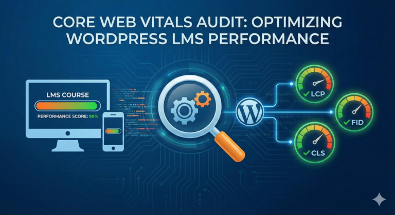 Core Web Vitals audit for WordPress learning management systems.