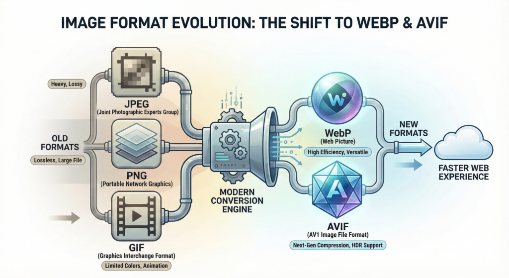 Image format evolution shift to webp.