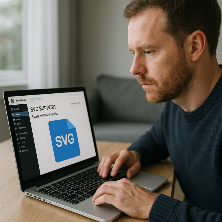 Photorealistic featured image for SVG Support for WordPress (download resource)