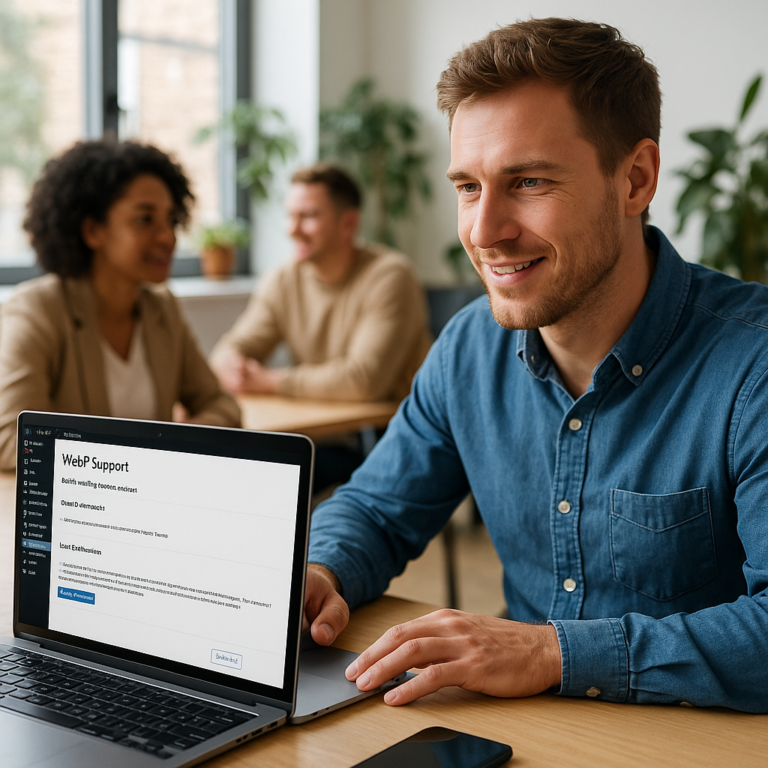 Photorealistic featured image for WebP Support for WordPress (download resource)