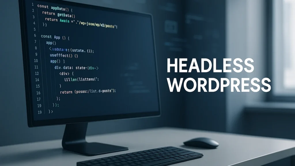 WordPress REST API feeding a Next.js front-end — the decoupled headless architecture showing the editorial back-end separated from the public-facing JavaScript layer