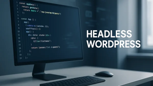 WordPress REST API feeding a Next.js front-end — the decoupled headless architecture showing the editorial back-end separated from the public-facing JavaScript layer