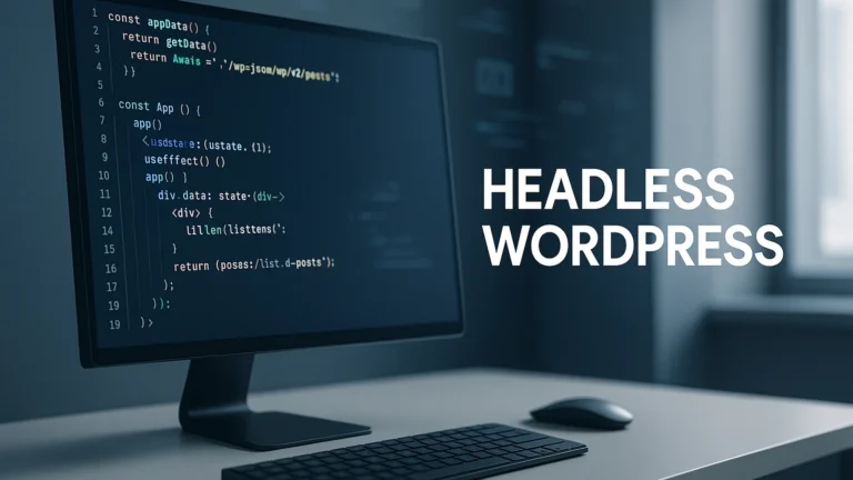 WordPress REST API feeding a Next.js front-end — the decoupled headless architecture showing the editorial back-end separated from the public-facing JavaScript layer