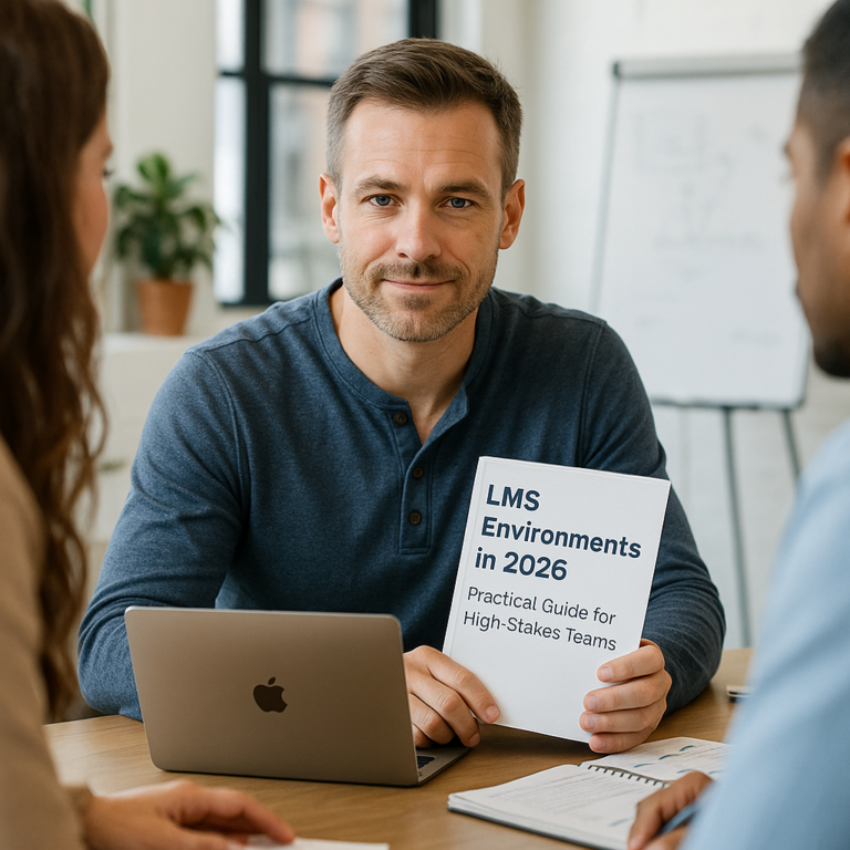 Photorealistic featured image for LMS Environments in 2026: Practical Guide for High-Stakes Teams (blog article)