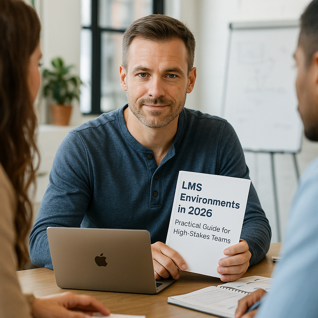 Photorealistic featured image for LMS Environments in 2026: Practical Guide for High-Stakes Teams (blog article)