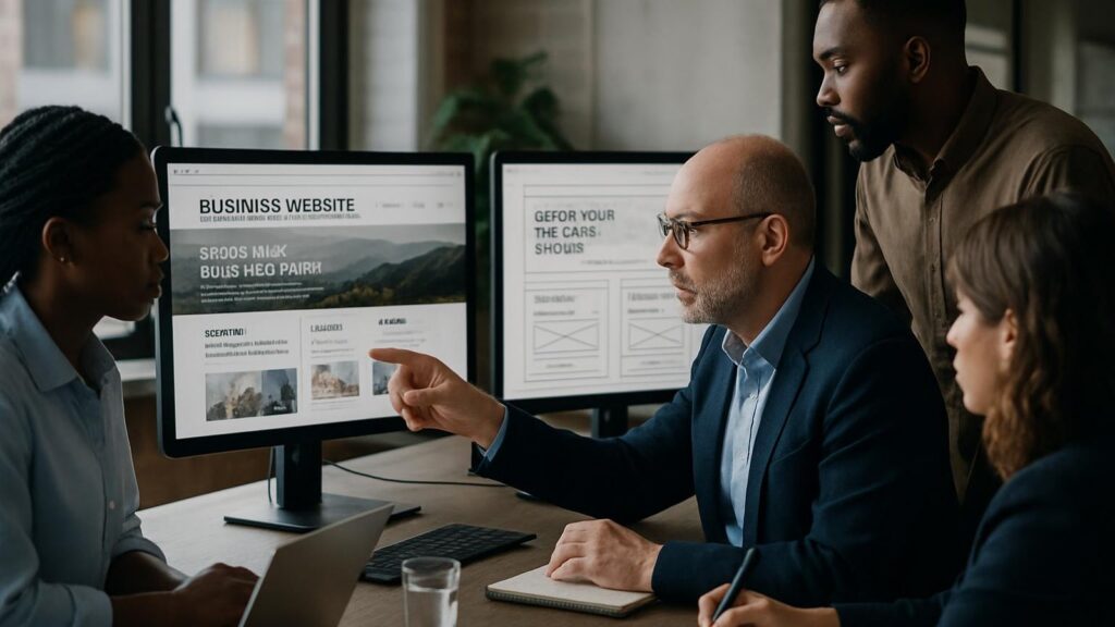 Photorealistic business scene representing Business Website Design