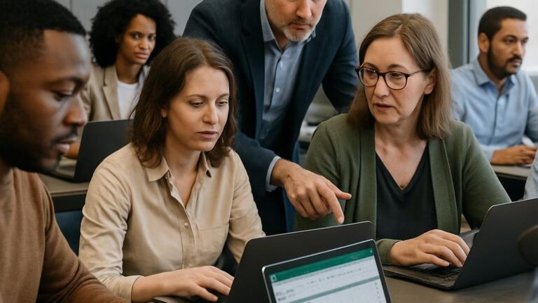 Microsoft Excel Training – Level 2 (Microsoft 365/2021) training session with adult learners in a realistic professional environment