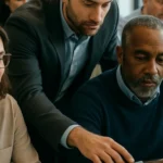 Microsoft Outlook Training – Level 1 (Microsoft 365/2021) training session with adult learners in a realistic professional environment