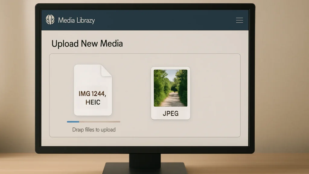 Featured image for WordPress HEIC Plugin · Auto-Convert iPhone Photos on Upload