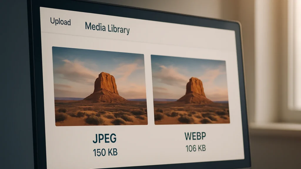 Featured image for WordPress WebP Plugin · Auto-Convert New Image Uploads to WebP