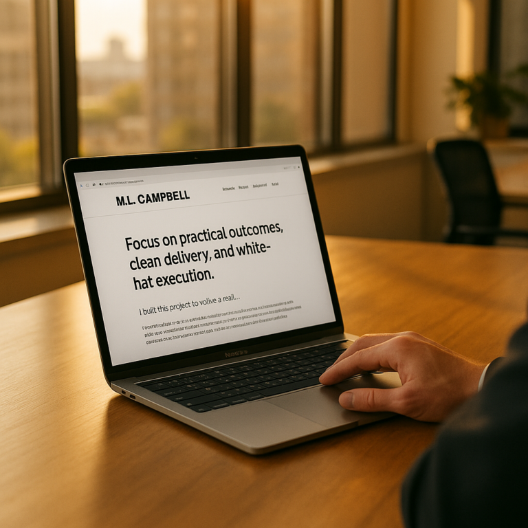 Photorealistic featured image for M.L. Campbell Website (portfolio item)