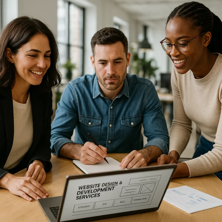 Photorealistic featured image for Website Design and Development Services (service page)