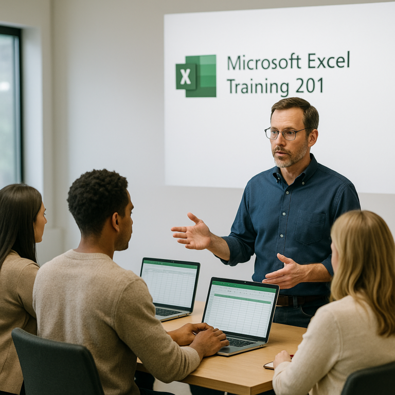 Photorealistic featured image for Microsoft Excel Training 201 (training program)