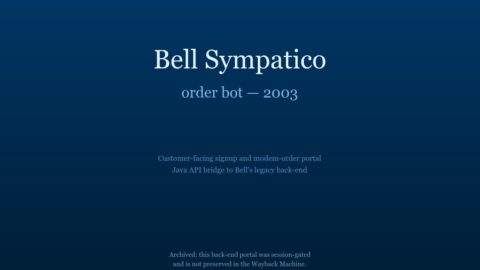 Bell Sympatico Order Bot — consumer ISP signup and equipment flow, 2003