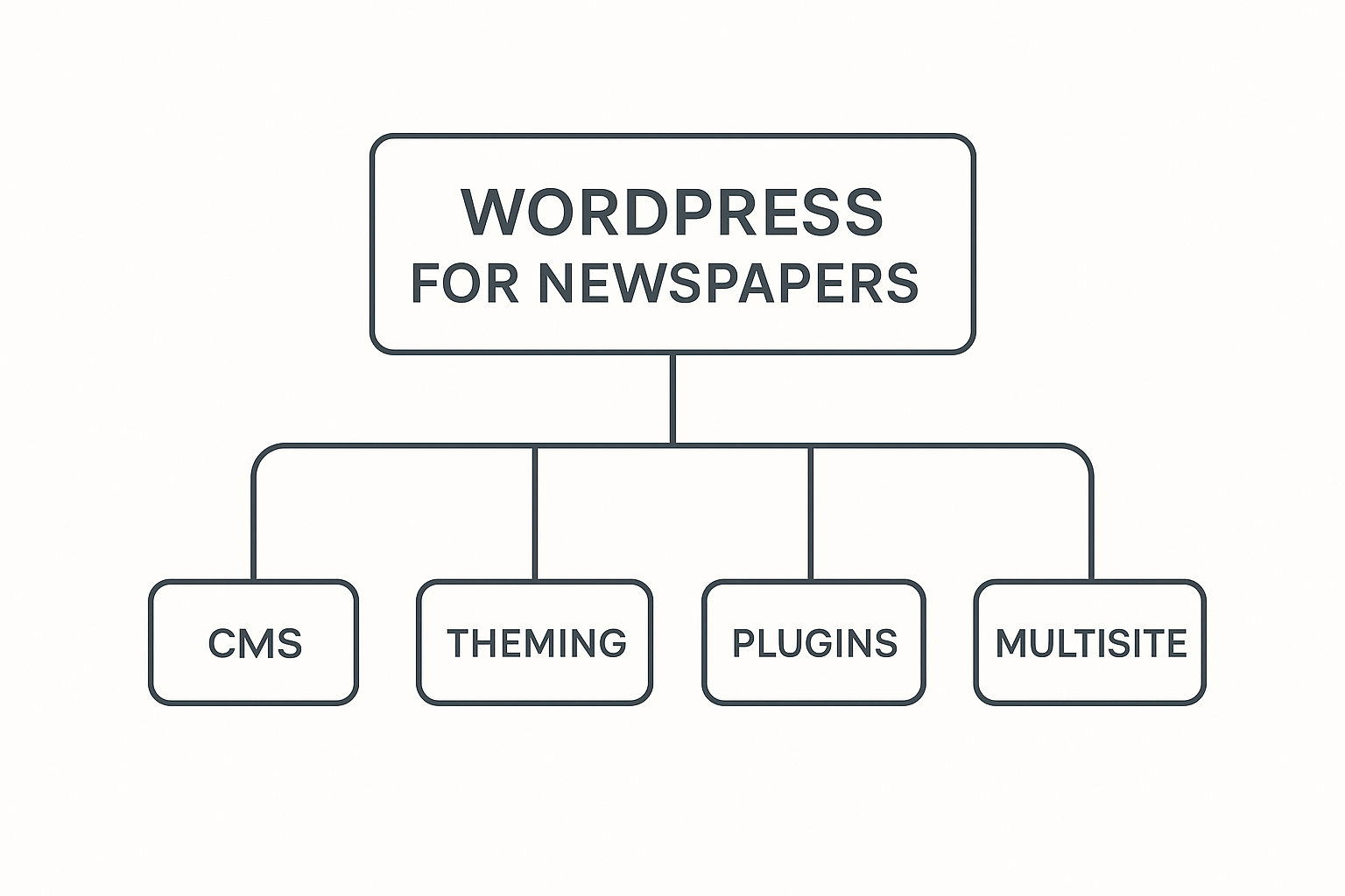 Illustration supporting key points in WordPress for Newspapers