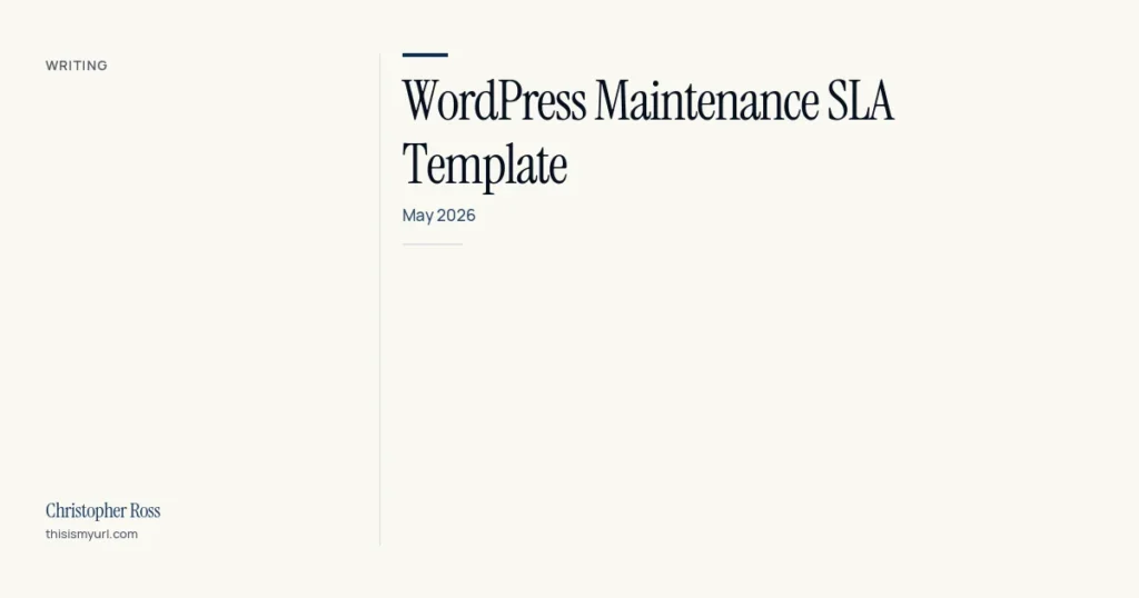 WordPress Maintenance SLA Template