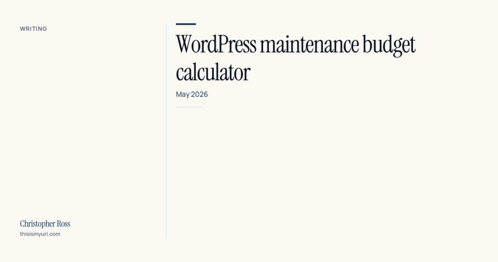 WordPress maintenance budget calculator
