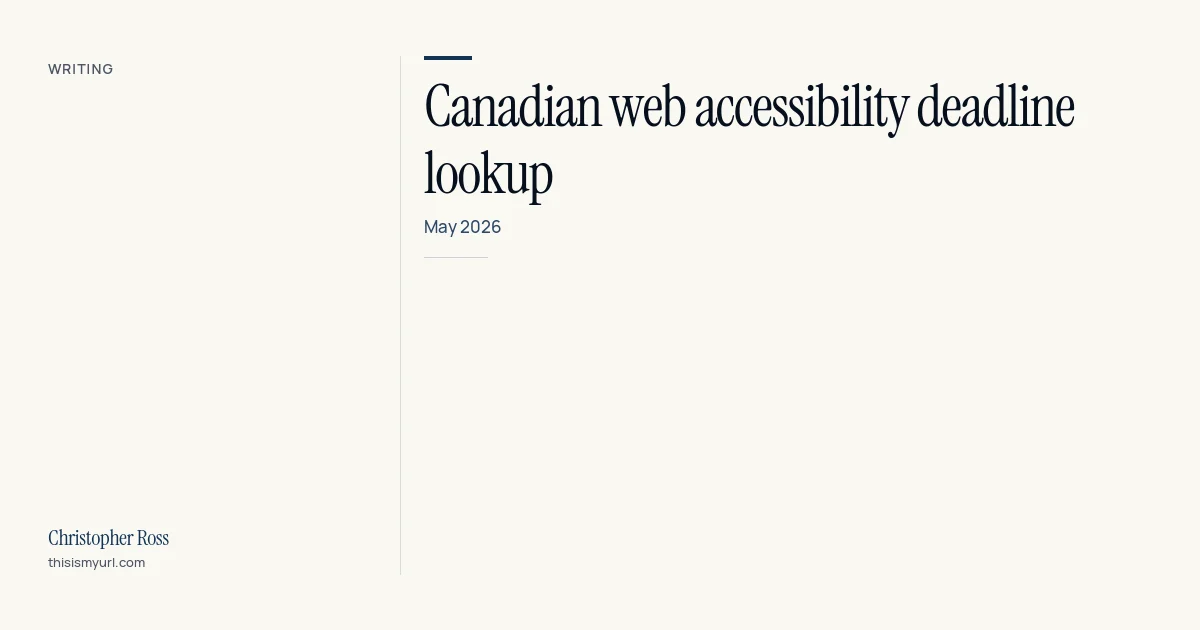Canadian web accessibility deadline lookup