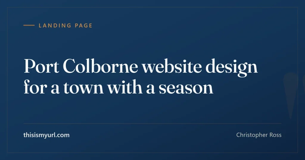 Christopher Ross builds websites for businesses in Port Colborne, Ontario