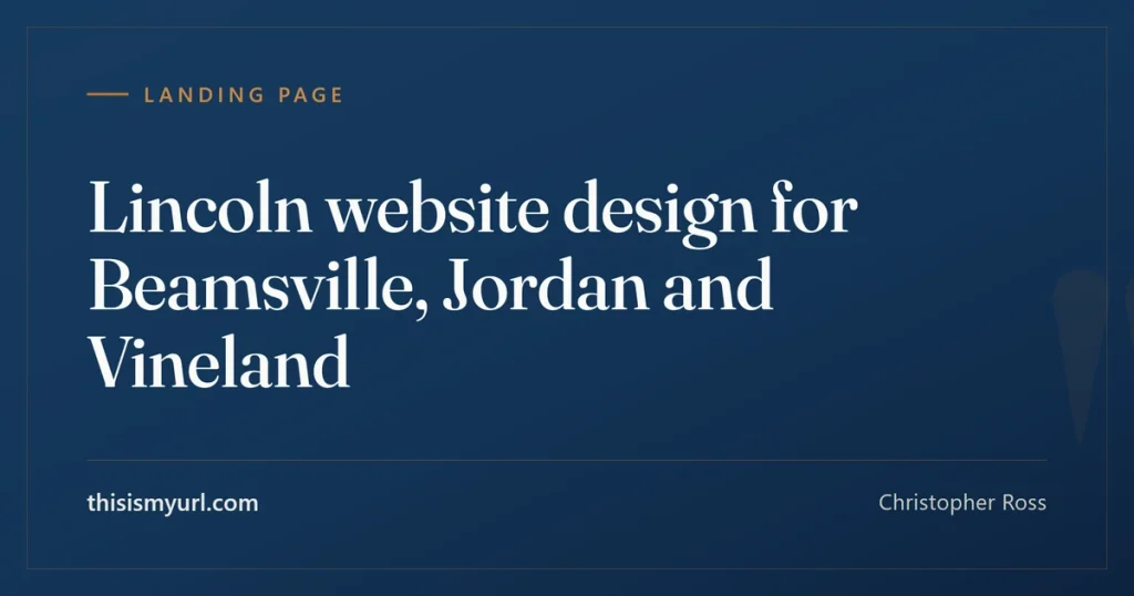 Christopher Ross builds websites for businesses in Lincoln, Ontario